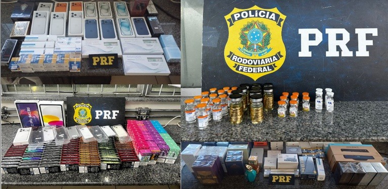 PRF recupera veículos furtados e resgata pássaros silvestres durante Operação Conatus no norte de Minas Canetas emagrecedoras, cigarros eletrônicos, smartphones, macbooks e roupas também foram apreendidos