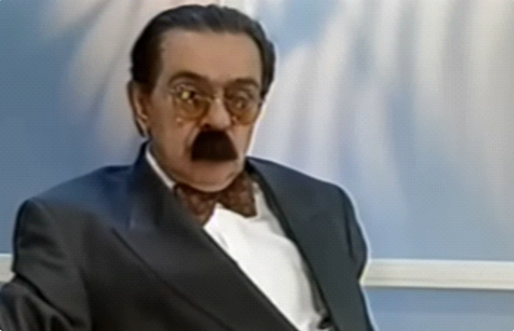 Chico Anysio interpretando o deputado Justo Veríssimo, crítica à política assistencialista em forma de humor