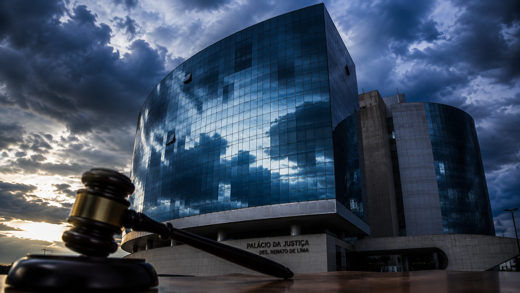 Fachada do Tribunal de Justiça do Estado de Minas Gerais em Belo Horizonte, representando o andamento de processos criminais de alta repercussão.