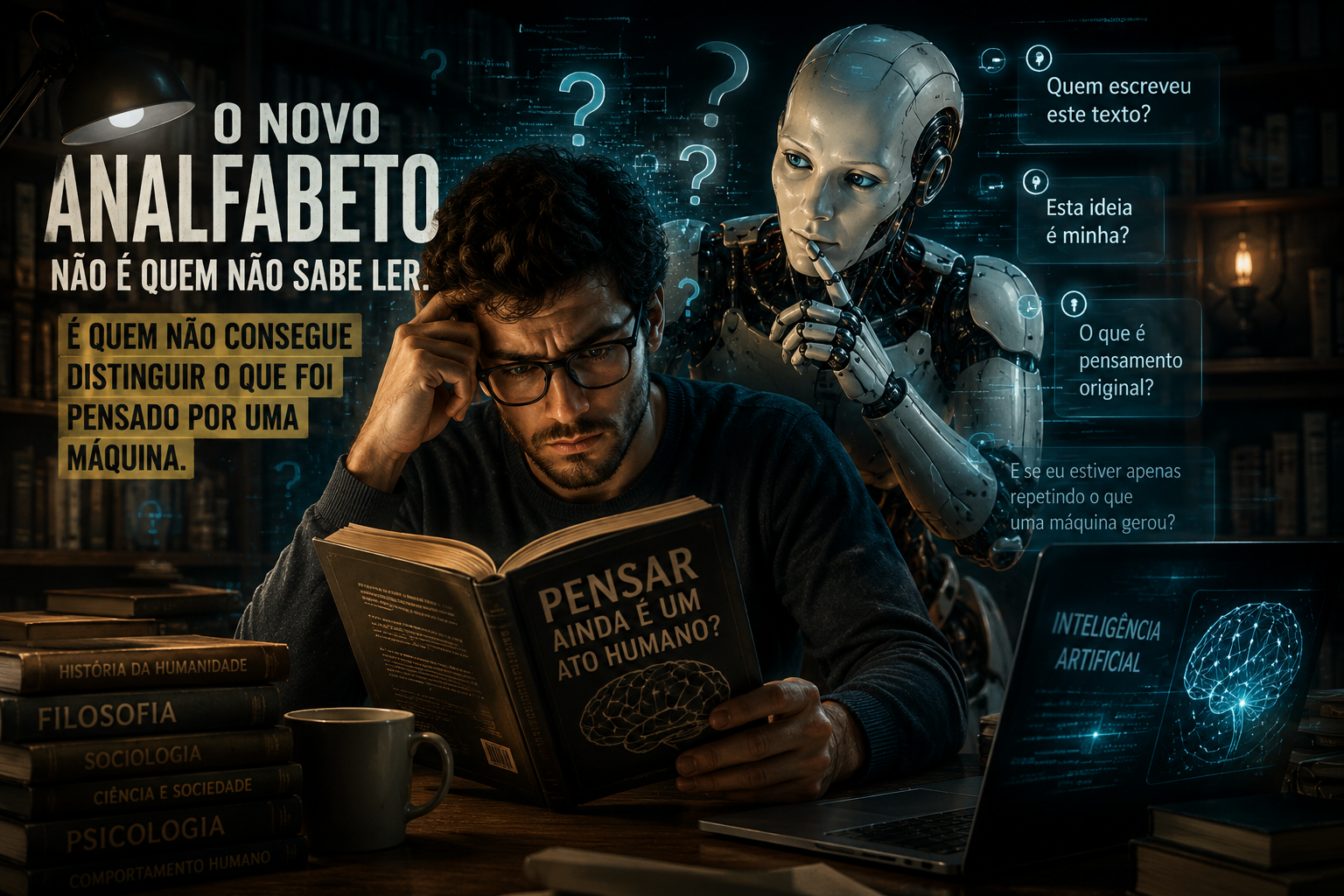 o novo analfabeto não é quem não sabe ler, é quem não sabe distinguir o que foi pensado por uma máquina