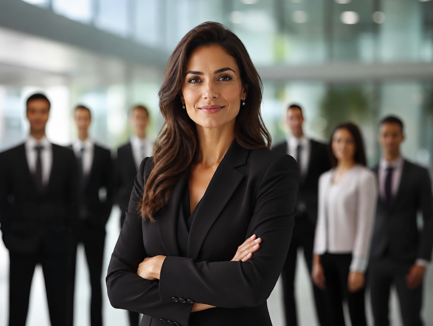 uma mulher em primeiro plano, representando uma profissional de sucesso